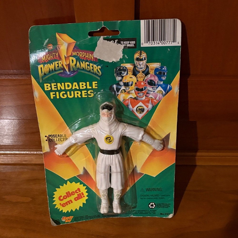 Bendable White Mighty Morphin Power Ranger Action Figure